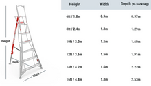 Load image into Gallery viewer, New Fully Adjustable PRO Tripod Ladder 8ft / 2.4m
